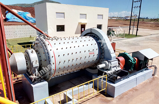Ball mill in Uganda phosphate processing plant.jpg